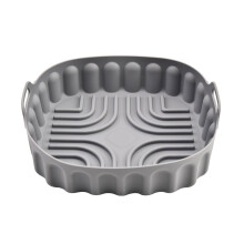Air Fryer Silicone Liner Baking Tray Nonstick Reusable Heat Resistant for Oven Gray Large