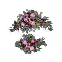 Wedding Arch Decorations for Indoor Outdoor Ceremonies, Floral Wedding Sign Adornments, Multicolor Artificial Wedding Flowers, Silk Flower Swag Decor,