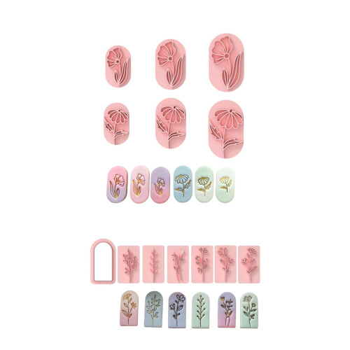 Flexible Silicone Leaf Molds Leaf Stamp Tool-Set of 6 pieces 1
