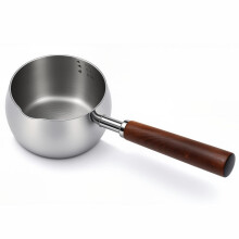 Stainless Steel Butter Warmer Milk and Coffee Heater 500ml Pot with Wooden Handle and Pour Spout