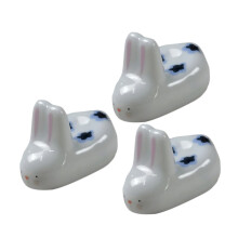 3piece Chopstick Holder Rack for Table, Stable Ceramic Chopstick Rest in Animal Shape, Cartoon Chopstick Holder Stand, 3.8X2.8CM