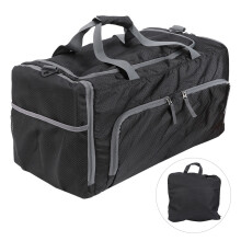 Outdoor-Reisetasche, leicht, faltbar, wasserabweisend mit hochwertigen Schnallen, robuste Tasche für Damen und Herren (Schwarz)