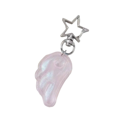 Elegant Winged Bag Charm Jewelry Accessory Scratch-Pink