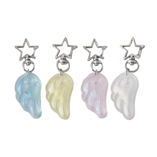 Elegant Winged Bag Charm Jewelry Accessory Scratch-Pink 1
