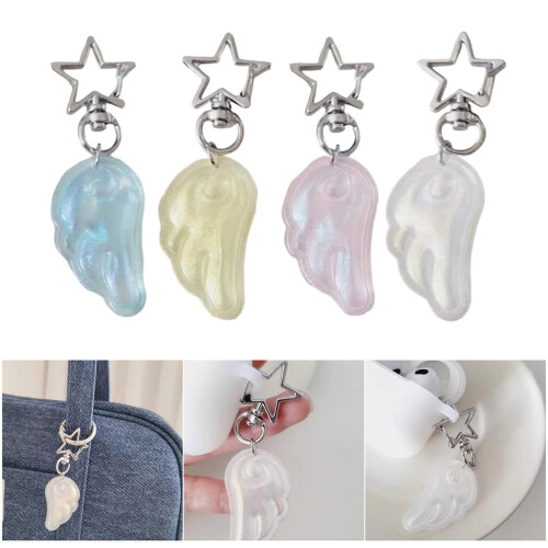 Elegant Winged Bag Charm Jewelry Accessory Scratch-Pink 2