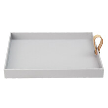 Elegantes Dekotablett aus PU-Leder, rechteckiges Serviertablett in besonderer Handwerkskunst für Couchtisch, Frühstück, Tee, mit praktischem