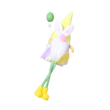 Easters Bunnys Gnomes zittende konijnenpoppen met lange-Geel
