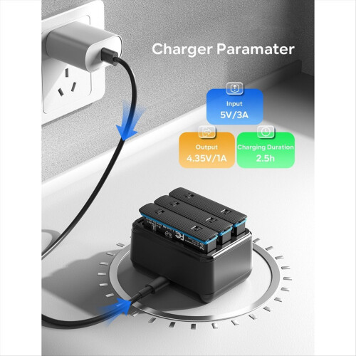 Battery Charging Hub for X4 Charger Base with Usb Cable Panoramic Spo 2