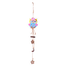 Easter Owl Pendant for Home Decor, Decorative Garden Wind Chimes, Vibrant Colors Pink,Green,Blue,Yellow, Sturdy and Reliable Wood, Easy to Hang, 1PCS