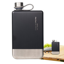 Stainless Steel Hip Flask 160g Leakproof Liquor Bottle for Camping Hiking Outdoor Travel Black