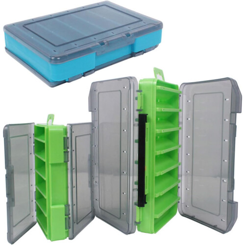 Tackle Box Multi Compartment Fishing Tackle Storage Box Visible Case Double Side Hooks Storage Container Case Ref: 1017 1
