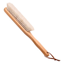 Long Handle Horsehair Shoe Polish Brush with Soft Bristles for Deep Cleaning and Shine 26.8CM Natural