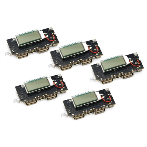 5Pcs Power Module Dual USB 5V 1A 2.1A Mobile Boost with Display Chargi 2