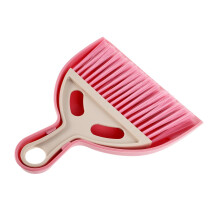 Mini Broom and Dustpan Set Compact Keyboard Cleaning Brush for Desktop and Small Items Pink