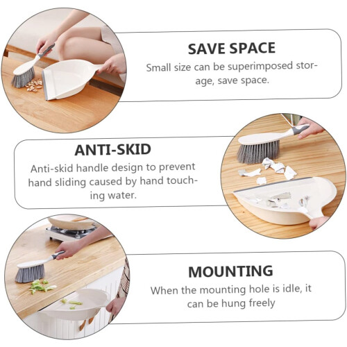2pcs Mini Dustpan and Brush Set for Desktop and Household Cleaning Compact Easy Storage 1
