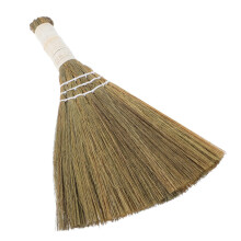 Traditional Hand Broom Small Sturdy Natural Grass Sweeper for Indoor Floor Cleaning