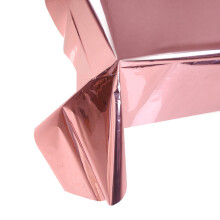 Rectangle Table Cover, Party Table Decorations, Disposable Elegant Tablecloth For Indoor And Outdoor Use, Waterproof Plastic Tablecloth, Rose Gold Foi