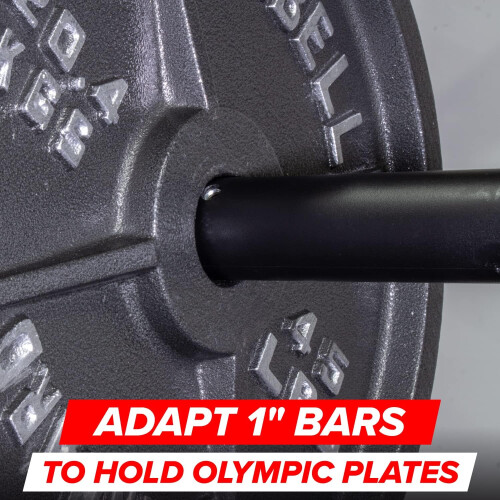 'Nylon Olympic Adapter Sleeve 8''  Convert 1'' Bars or Posts to 2'' Olympic Bars or Posts. Includes Removable End Cap for Longer Posts.' Single 2
