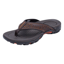 Mens Flip Flop Sandals with Wide Fit Slip On Comfort for Beach Indoor Outdoor Size 13 Coffee