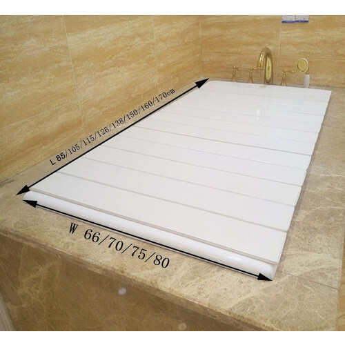 Bath Tub Tray Folding Cover with Dustproof Heat Insulation Board for SpaceSaving Use 1