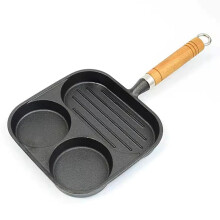 Divided Grill Pan 3 Section Cast Iron Skillet Nonstick for Stove Tops Indoor Breakfast Cooking