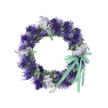 Purple Lavender Flower Wreath for Indoor Outdoor Decor, Handmade Year-Round Wreath High-Quality Materials No Maintenance Required for Spring Summer De
