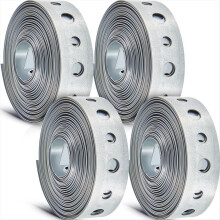4 Pcs Galvanized Hanger Strap Metal Strapping with Holes Pipe Hanger f