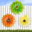 Gelber Gartenhof, eiserne Sonnenblumen-Villa-Dekoration, Gartenmauer 3