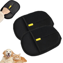Pet Hair Remover Glove Double Sided Electrostatic Cat Grooming Gloves for Clothes Furniture 2 Pack