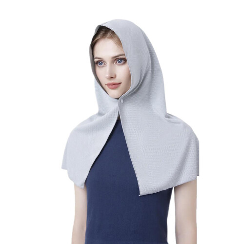 Écharpe en polyester respirant avec foulard de-Gris clair