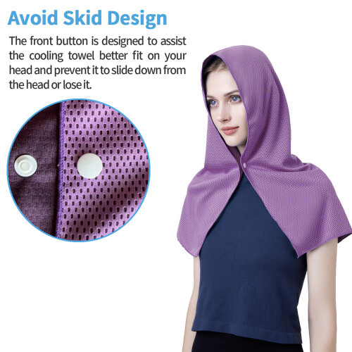 Écharpe en polyester respirant avec foulard de-Gris clair 2