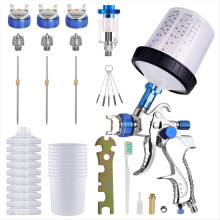 Hvlp Air Paint Kit with 10Pcs 600ML Mixing Quick Cups, 1.4/1.7/2.0mm N