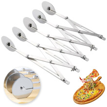 5Wheel Dough Cutter, Stainless Steel Dough Divider, Adjustable Pizza Cutter with Handle, Stainless Steel Cake Divider, Sheet Cake Cutter for Pizza.