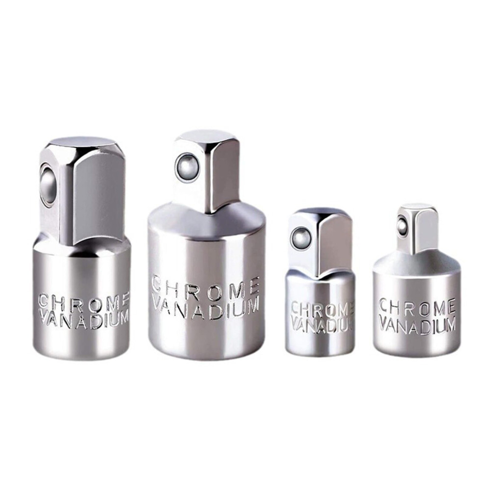 4Piece Impact Adapter And Reducer Set Wrench Conversion 1/4 3/8 1/2 Inch Socket Wrench Reducer For Impact Wrench Conversions Silver 9119770504227