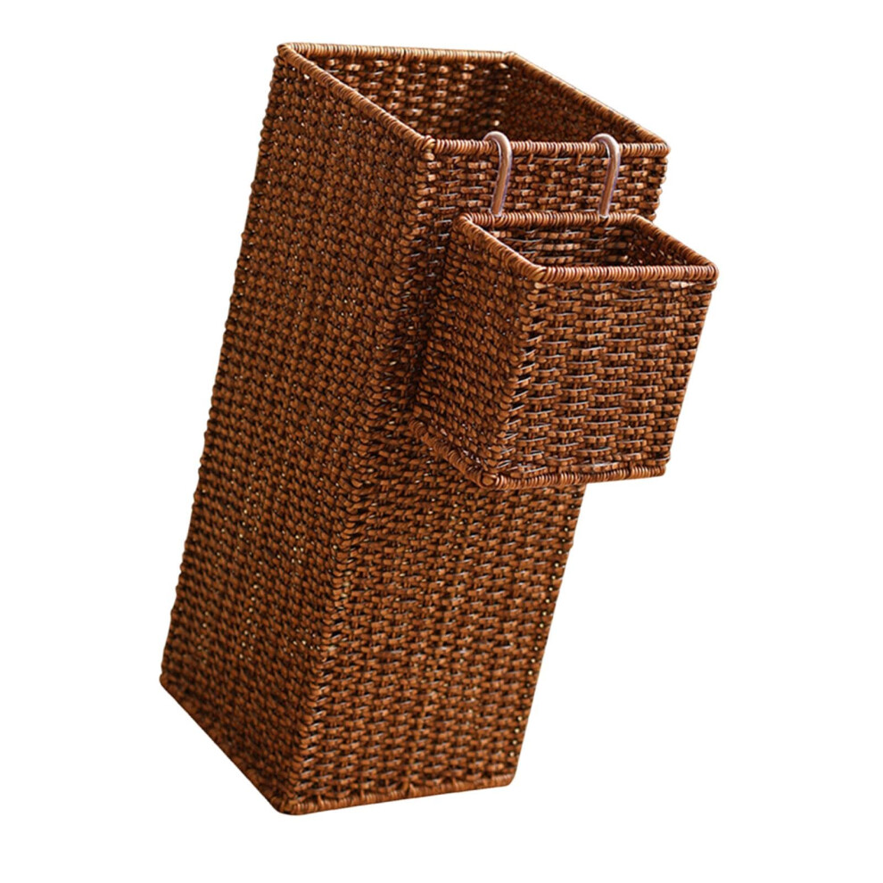 Woven Umbrella Stand with Hanging Basket Organizer for Apartment Entryway, 20x20x49cm-image-OPC-PNQ65JB-NEW