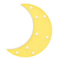 Nursery Wall Decor Battery Powered Decorative Lights LED Moon Night Light Marquee Sign Lighting Kids Room Decor Portable Moon Shaped Light With Hangin