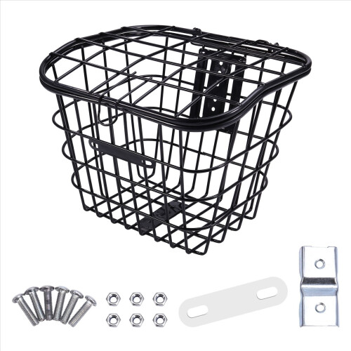 Iron Wire Basket Bike Front Organizing Storage Holder Handlebar Riding 2