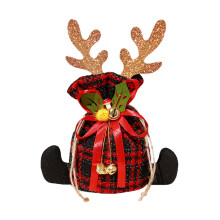 Delicate 3D Design Christmas Gift Bags, Reusable Drawstring Fabric Bags for Christmas Theme Treats, Eco-Friendly Burlap Gift Bags, Multi-Size Holiday