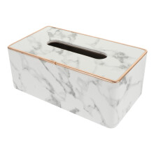 Elegant MarblePattern Napkin Box for Home, Paper Towel Storage Container, Tissue Holder
