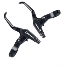 Ergonomic bicycle brake lever made of aluminum alloy, compatible with standard handlebars 22 to 3 mm (black)