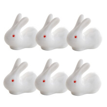 Pack of 6 Rabbit Chopsticks Holders Wedding Table Decoration Ceramic Shelf White