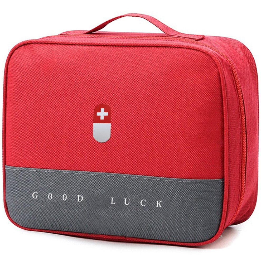 Red First Aid Kit Bag Empty Large Medical Storage Pouch For Home Outdoor Camping Hiking Travel