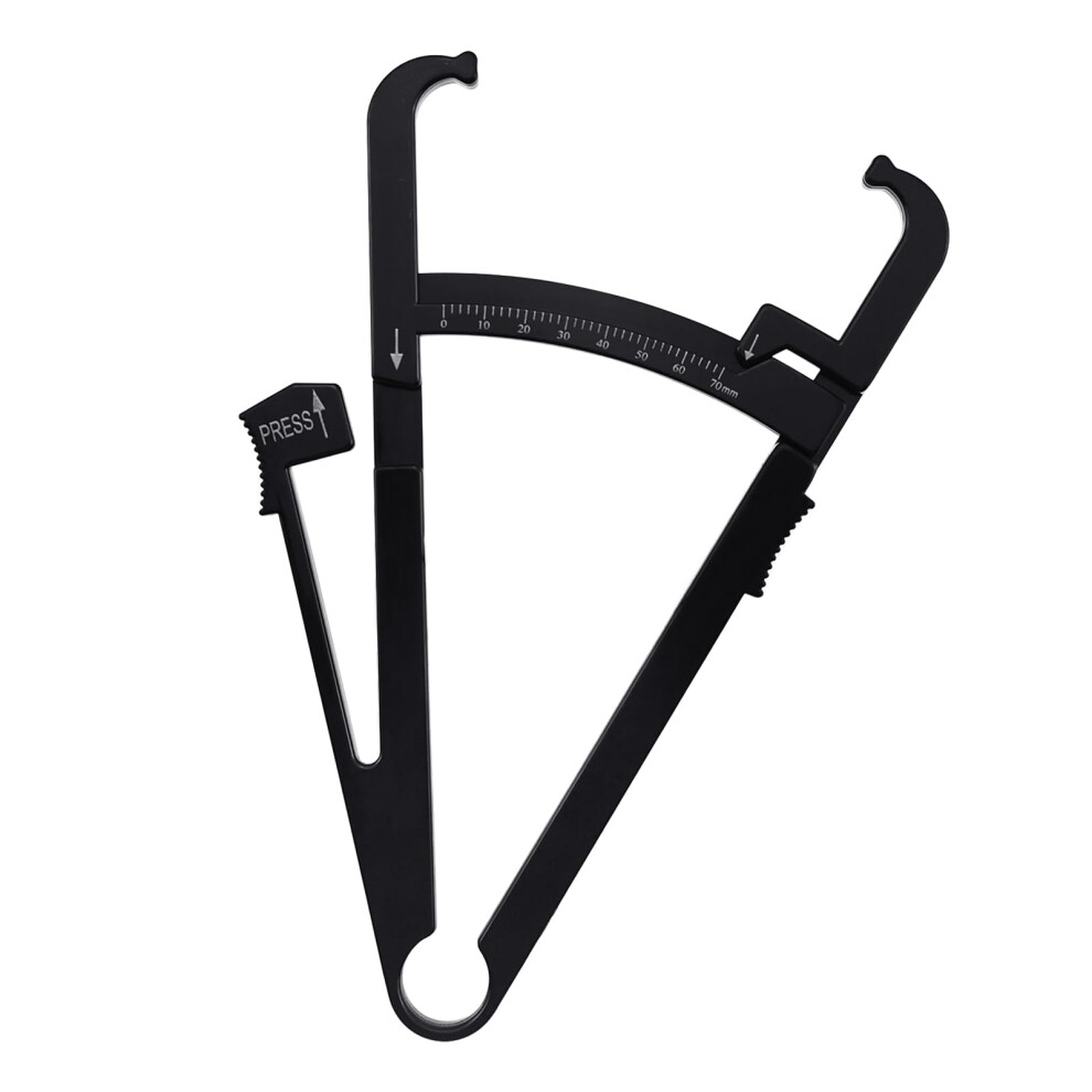 Black Body Fat Caliper With Slide Ruler And Chart For Accurate Bmi Skinfold Measurement Fitness