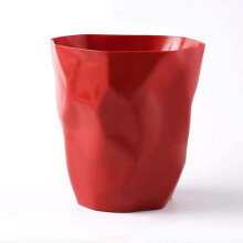 Canplastic Round Small Rubbish Can Waste Basket, Large Bin Covers Without Lid, Colour: White, Rubbish Can / Red / 16 x 24.5 x 25 cm (6 x 10 x 10 Inch)