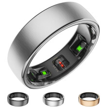 Smart Fitness Ring with Heart Rate Monitor, Sleep Tracker, Step Counter for Men and Women, Waterproof Silver (#8)