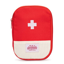 Red First Aid Bag with Dividers Empty Medical Travel Case for Car Home Office Sports Outdoors