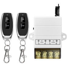 Wireless Light Switch and Receiver Kit AC110V 30A RF Remote Control for Fan Light Motor Pump Security Systems White Ref: 7447