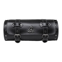 Motorcycle front bag, motorcycle tool bag, tool bag, roll bag, saddlebag, skull pattern, front fork, handlebar bag
