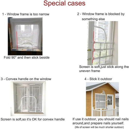 Adjustable Window Screen Replacement Kit with Zipper Opening Keep Mosquitoes Away Insect Nets for Household 2