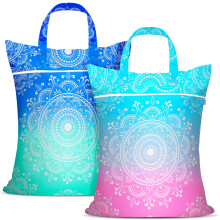 2 Pack Waterproof Travel Laundry Bags with Handles for Wet or Dry Clothes, Gym, Swimming, Dorm Use